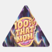 100 % dieser Mama Abstraktes Muster Dreieckiger Aufkleber (Vorderseite)