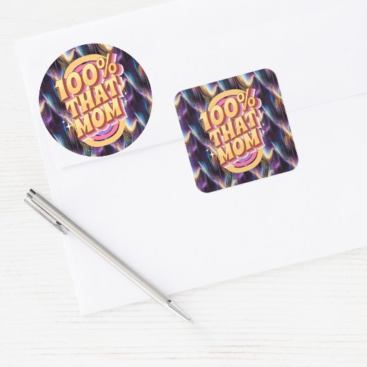 100 % dieser Mama Abstraktes Muster Quadratischer Aufkleber