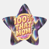 100 % dieser Mama Abstraktes Muster Stern-Aufkleber (Vorderseite)