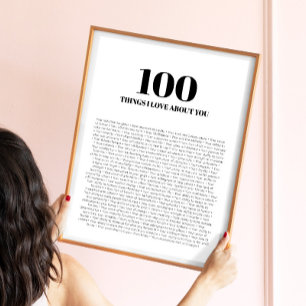 100 Dinge, die ich an dir liebe Modern Minimalisti Poster