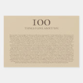 100 Dinge, die ich an dir liebe - Personalisierbar Geschenkpapier Set (Vorderseite 3)