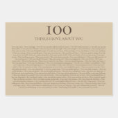 100 Dinge, die ich an dir liebe - Personalisierbar Geschenkpapier Set (Vorderseite 2)
