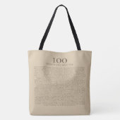100 Dinge, die ich an dir liebe - Personalisierbar Tasche (Rückseite)