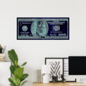 100 Dollar 2, Art Signature BW Poster (Heimbüro)