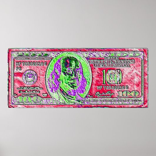 100 Dollar 3, Art Signature Poster (Vorne)