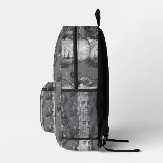 100 Dollar, Benjamin Franklin Bedruckter Rucksack (Rechts)