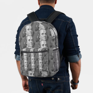100 Dollar, Benjamin Franklin Bedruckter Rucksack