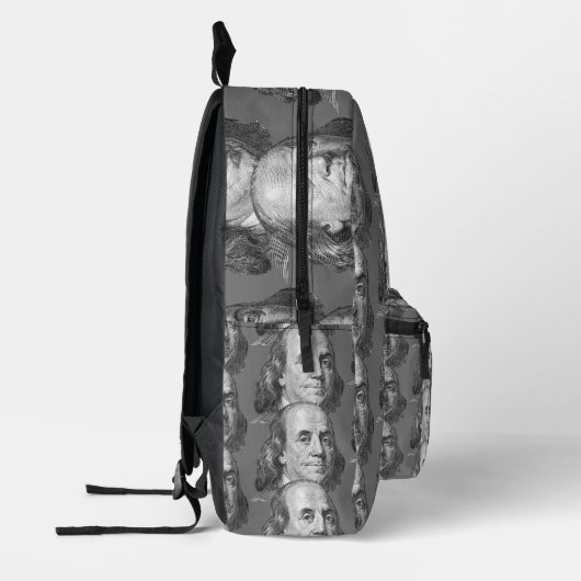 100 Dollar, Benjamin Franklin Bedruckter Rucksack (Links)