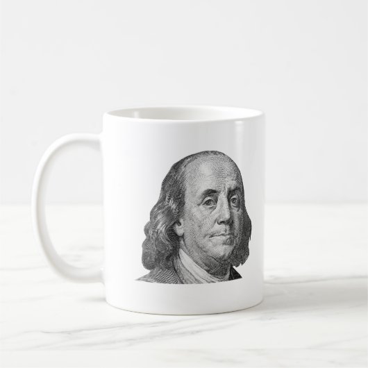 100 Dollar, Benjamin Franklin Kaffeetasse (Links)