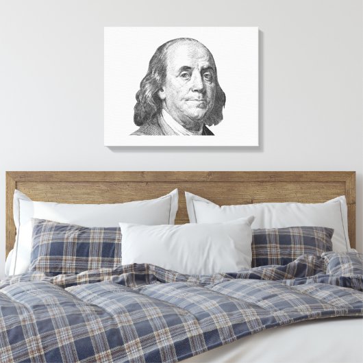 100 Dollar, Benjamin Franklin Leinwanddruck (Insitu (Schlafzimmer))