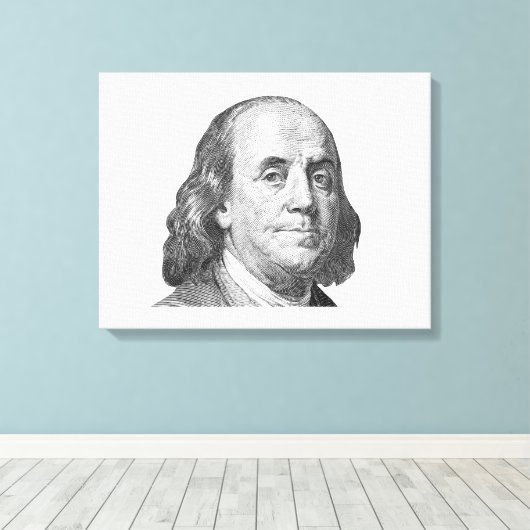 100 Dollar, Benjamin Franklin Leinwanddruck (Insitu (Holzboden))