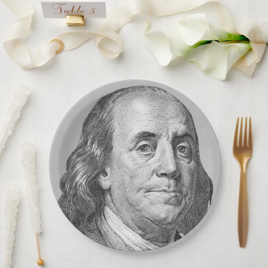 100 Dollar, Benjamin Franklin Pappteller (Hochzeit)