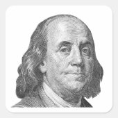 100 Dollar, Benjamin Franklin Quadratischer Aufkleber (Vorderseite)