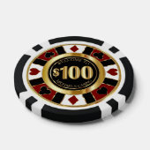 $100 Dollar Casino Poker Chip Las Vegas-Red / Gold (Einzeln)