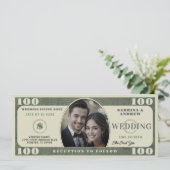 100-Dollar-Foto Hochzeit Einladung (Stehend Vorderseite)
