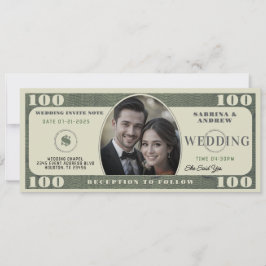 100-Dollar-Foto Hochzeit Einladung