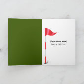 100 Dollar Geburtstag Golf Ball Karte (Innenseite)