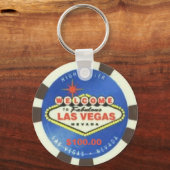 100 Dollar Poker Chip Blue Las Vegas Schlüsselanhä Schlüsselanhänger (Vorderseite)