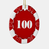 100 Dollar-Poker-Chip-Verzierung Keramik Ornament (Rechts)