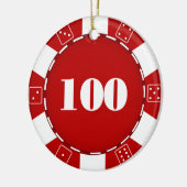 100 Dollar-Poker-Chip-Verzierung Keramik Ornament (Links)