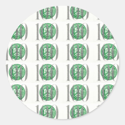 100-Dollar-Rechnung Runder Aufkleber (Vorderseite)