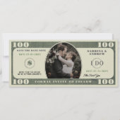 100-Dollar-Schein-Foto-Hochzeit Save The Date (Vorderseite)