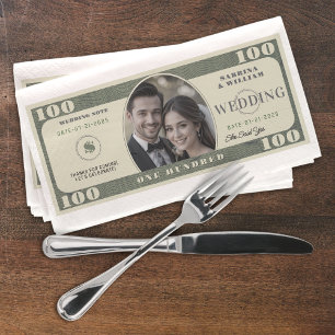 100-Dollar-Schein-Foto-Hochzeit Serviette