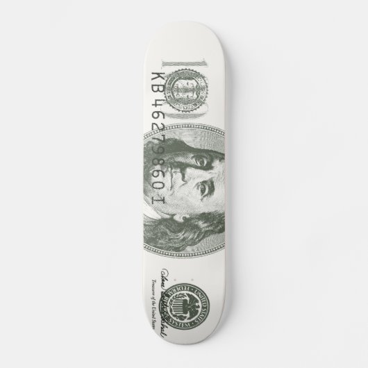 100 Dollarschein-Skateboard Skateboard (Vorderseite)