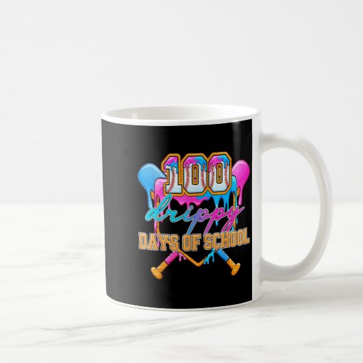 100 Drippy Days Of School Baseball Ice Cream Drip  Kaffeetasse (Rechts)