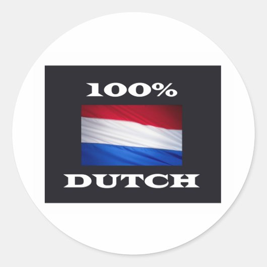 100% dUTCH Runder Aufkleber (Vorderseite)