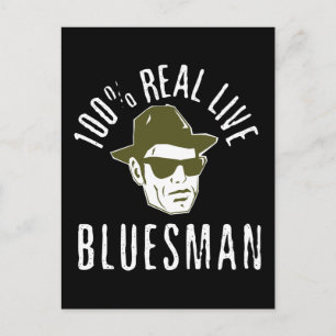 100 % echte Live-Bluesman-Postkarte Postkarte
