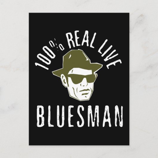 100 % echte Live-Bluesman-Postkarte Postkarte (Vorderseite)