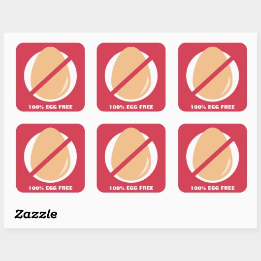 100 % eisfreie Lebensmittelallergikkleber Quadratischer Aufkleber (Blatt)