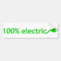 100% Electric Vehicle Bumper Sticker For Your Car