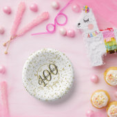 100. Elegantes Centenarian Party Black/Gold Pappteller (Party)