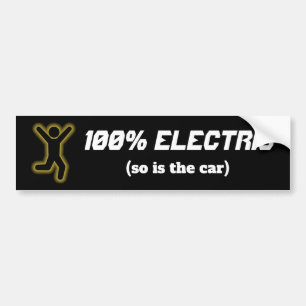 100% Elektrischer Strom (ebenso wie das Auto) Autoaufkleber