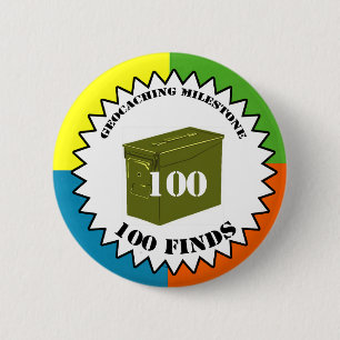 100 Entdeckungs-Meilenstein-Knopf Button