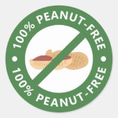 100 % erdnussfrei runder aufkleber (Vorderseite)