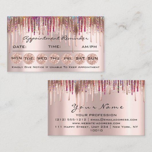 100 Erinnerung Karten für Termine Makeup Lash Trop (Vorne/Hinten)