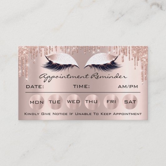 100 Erinnerung Karten für Terminierung Makeup Lash (Vorderseite)