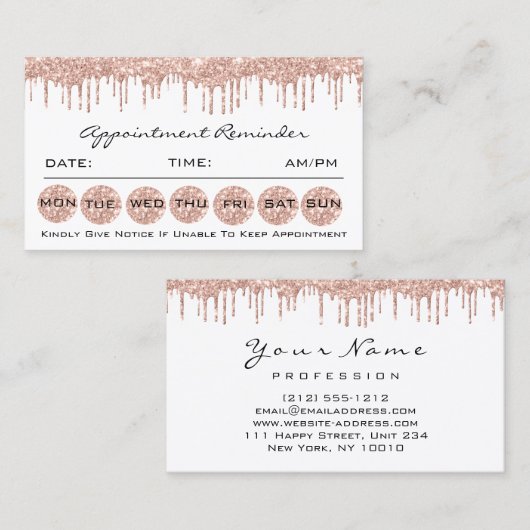 100 Erinnerung Karten für Terminierung Makeup Lash (Vorne/Hinten)