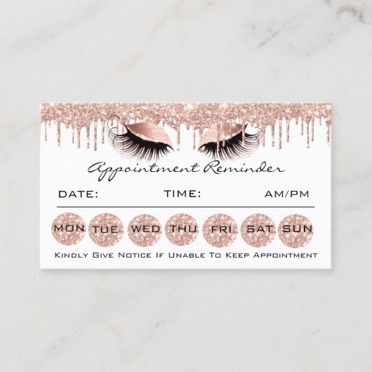 100 Erinnerung Karten für Terminierung Makeup Lash (Vorderseite)