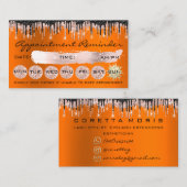 100 Erinnerung Rose Orange Glitzer Tropfen Visitenkarte (Vorne/Hinten)