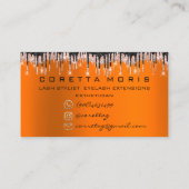 100 Erinnerung Rose Orange Glitzer Tropfen Visitenkarte (Rückseite)