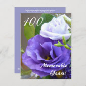 100 Erinnerungsjahre - Geburtstagsfeier Einladung (Vorne/Hinten)