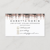 100 Ernennung Erinnerung Rose Glitzer Tropfen Visitenkarte (Rückseite)