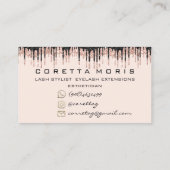 100 Ernennung Erinnerung Rose Glitzer Tropfen Visitenkarte (Rückseite)