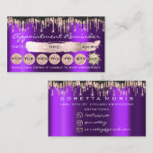 100 Ernennung Erinnerung Rose Lila Glitzer Tropfen Visitenkarte (Vorne/Hinten)