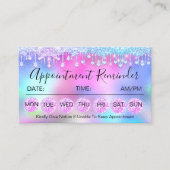 100 Ernennung Erinnerung Tropfen Pink Blue Diamond Visitenkarte (Vorderseite)
