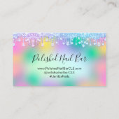 100 Ernennung Erinnerung Tropfen Pink Holografic Visitenkarte (Rückseite)